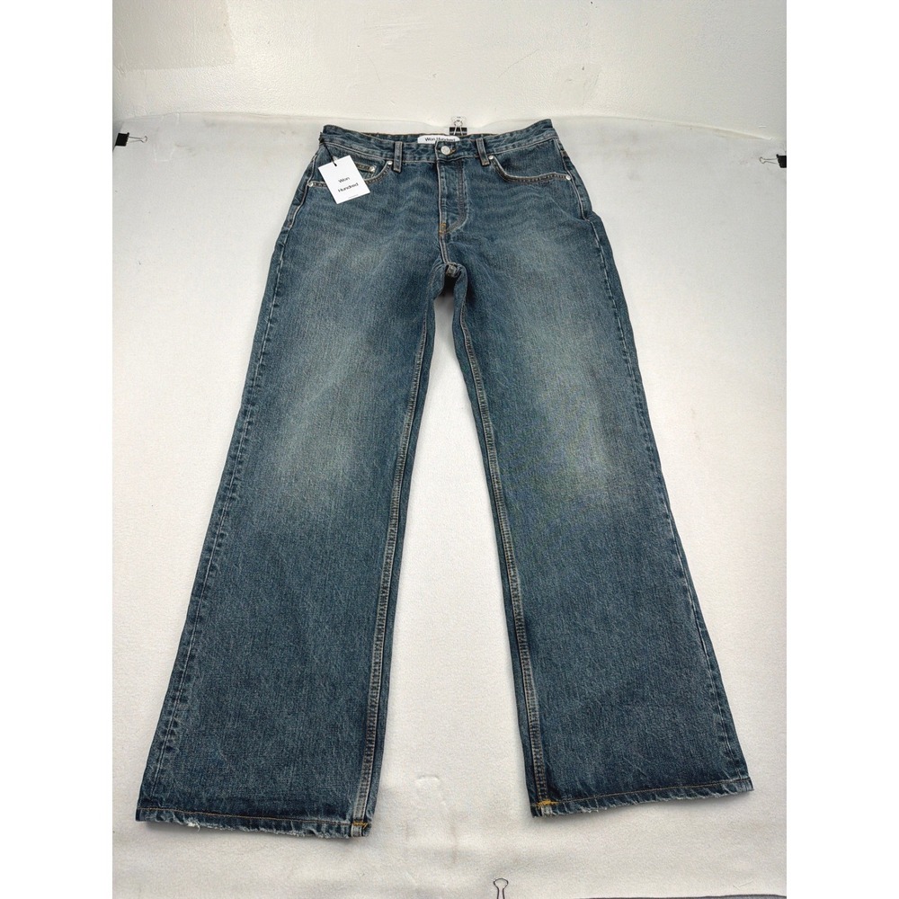 Won Hundred Genoa Forest Most M Blue Straight Leg Jeans 32/32 4811-15256 NEW